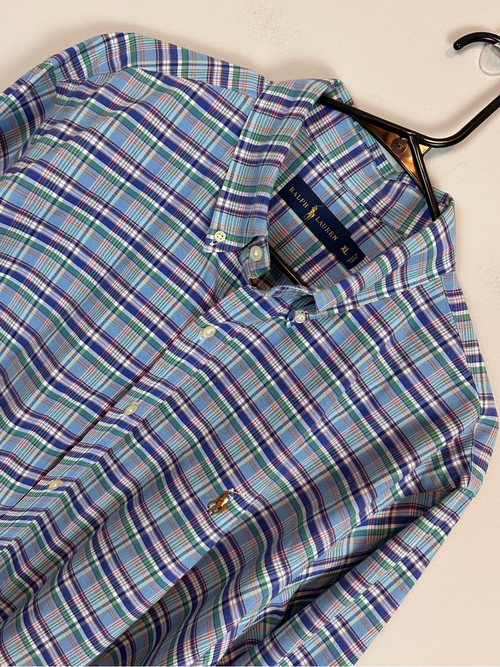 Polo Ralph Lauren Plaid Oxford Button-Down Shirt Blue Green Size  XL